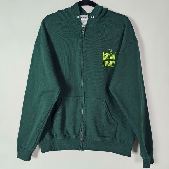 Disney Other - Disney Parks The Haunted Mansion Mens Large Long Sleeve Green Full Zip Hoodie